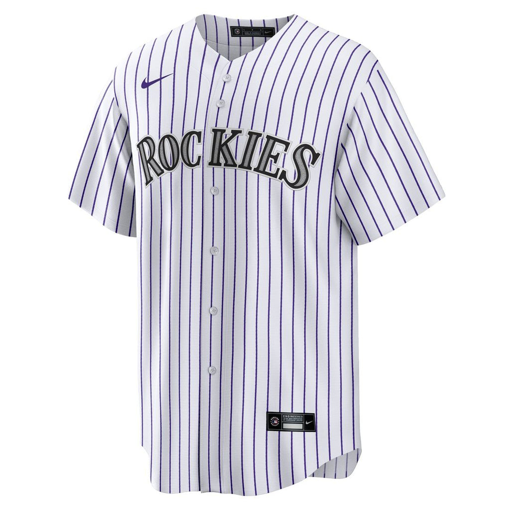 Men's Colorado Rockies Jordan Beck White Home Replica Jersey