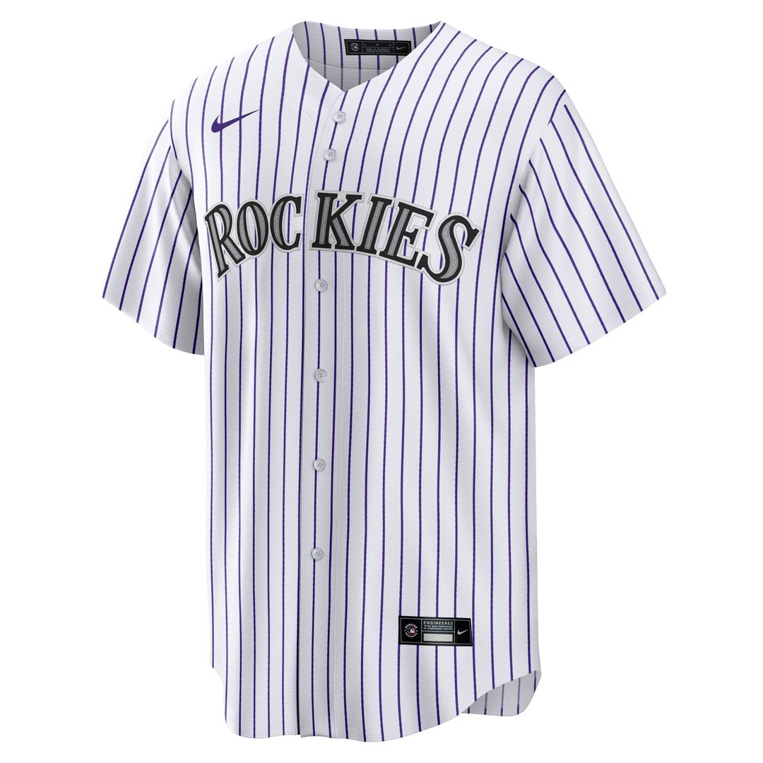 Men's Colorado Rockies Jordan Beck White Home Replica Jersey