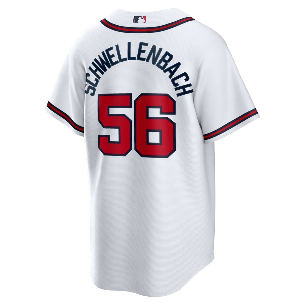 Men's Atlanta Braves Spencer Schwellenbach White Home Replica Jersey