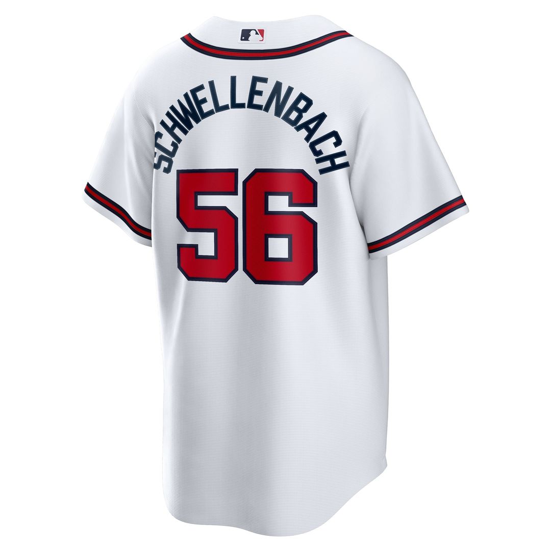 Men's Atlanta Braves Spencer Schwellenbach White Home Replica Jersey