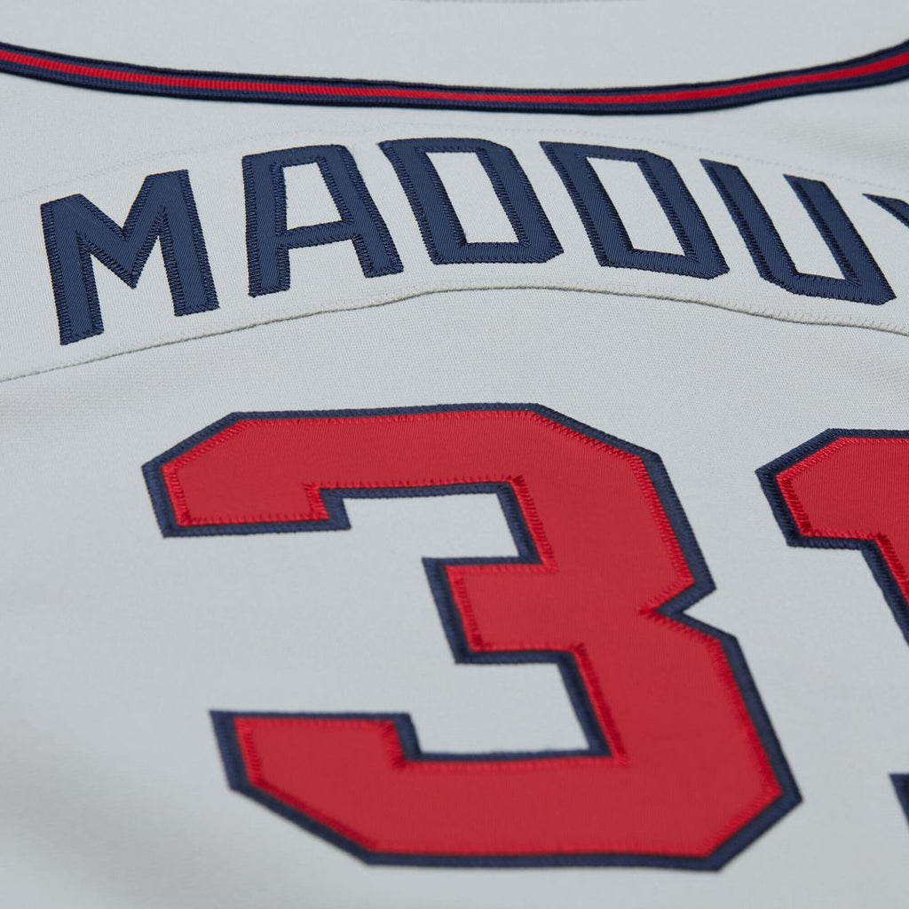 Men's Atlanta Braves Greg Maddux Gray 1995 Throwback Jersey