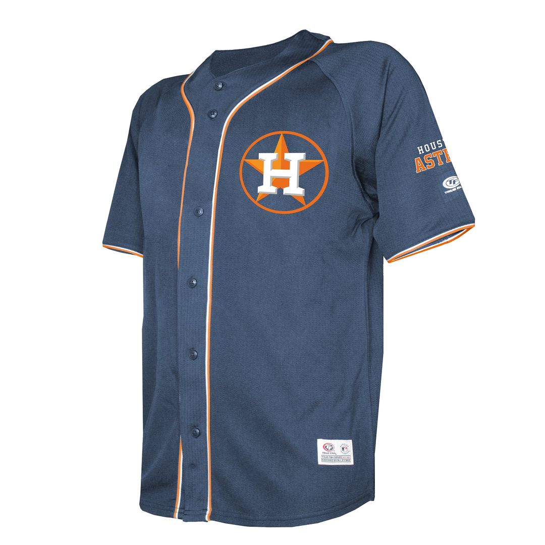 Men's Houston Astros Navy Team Color Full-Button Fashion Jersey