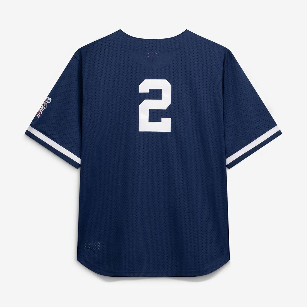 Men's New York Yankees Derek Jeter Navy Mesh Batting Practice Button-Up Jersey