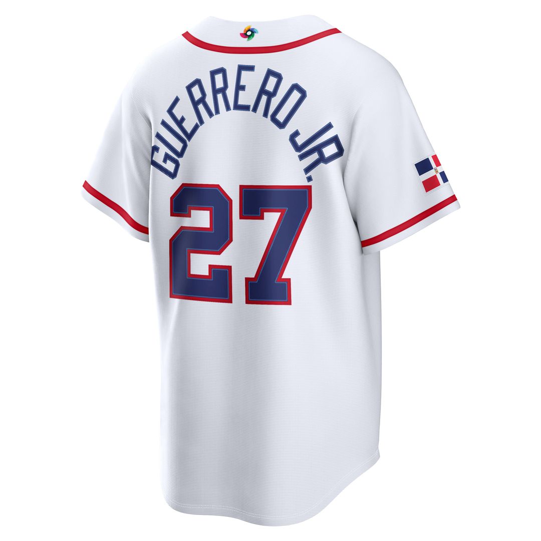 Men's Dominican Republic Baseball Vladimir Guerrero Jr. White 2026 World Baseball Classic Home Stadium Jersey