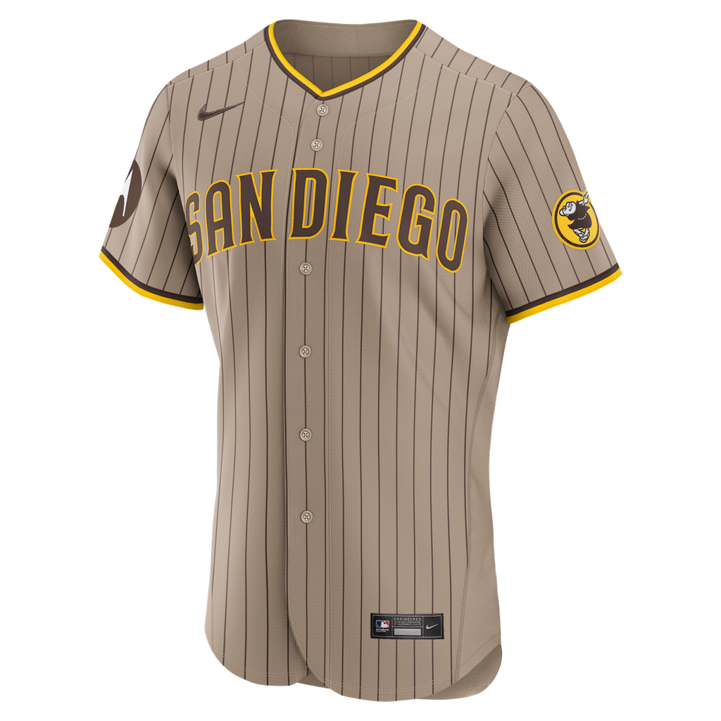 Men's San Diego Padres Fernando Tatis Jr. White Home Sponsor Patch Jersey