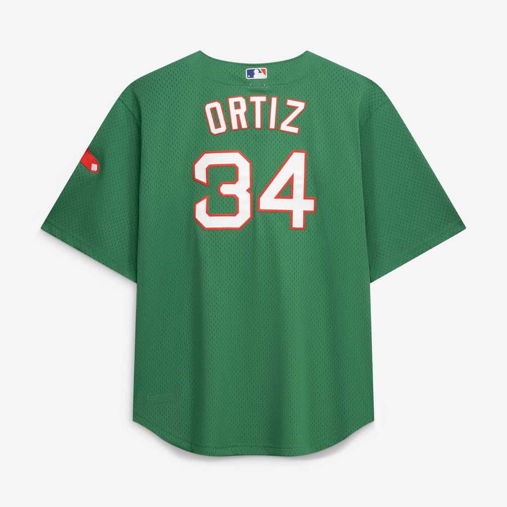 Men's Boston Red Sox David Ortiz Kelly Green Big & Tall Mesh Batting Practice Jersey