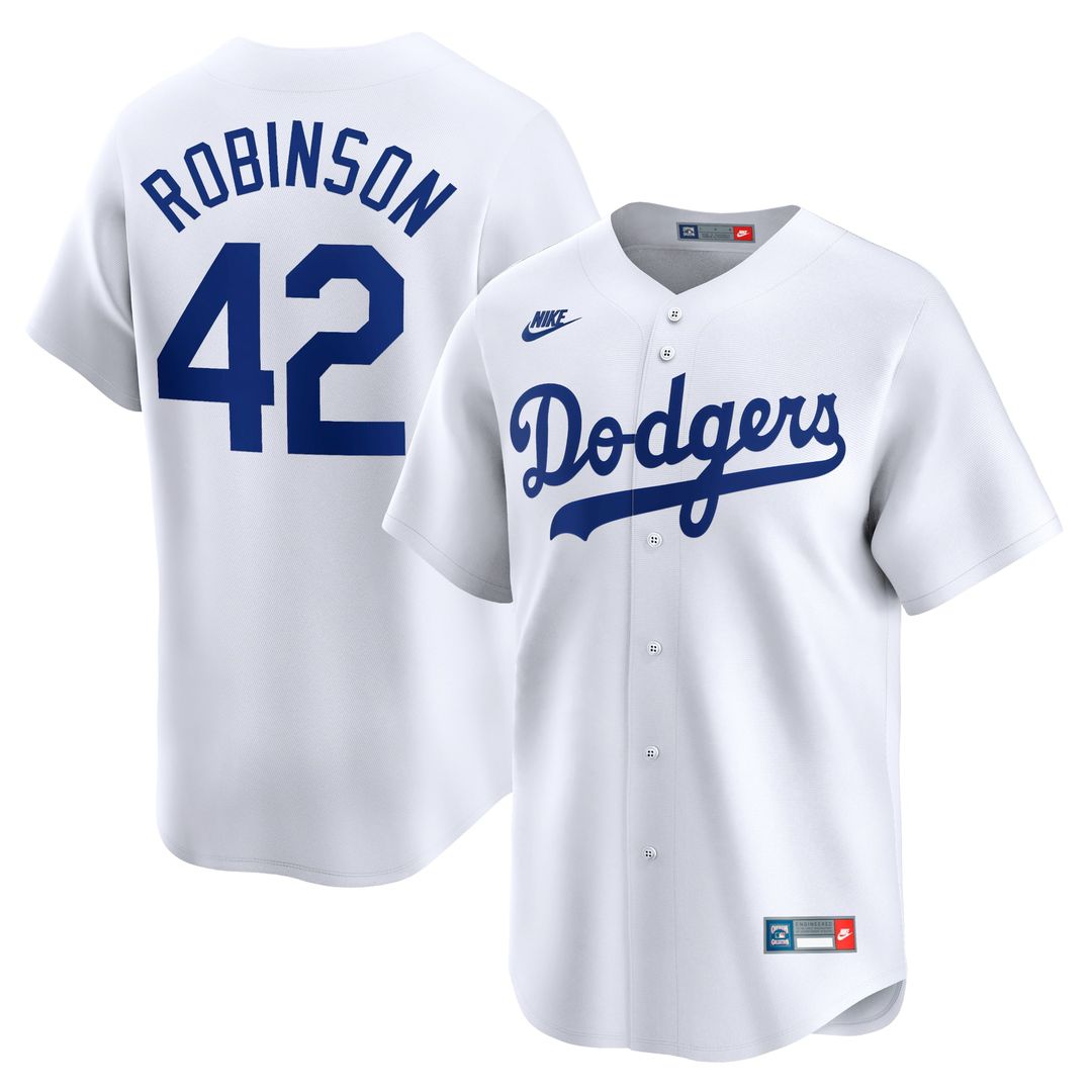 Men's Brooklyn Dodgers Jackie Robinson Gray Throwback Jersey