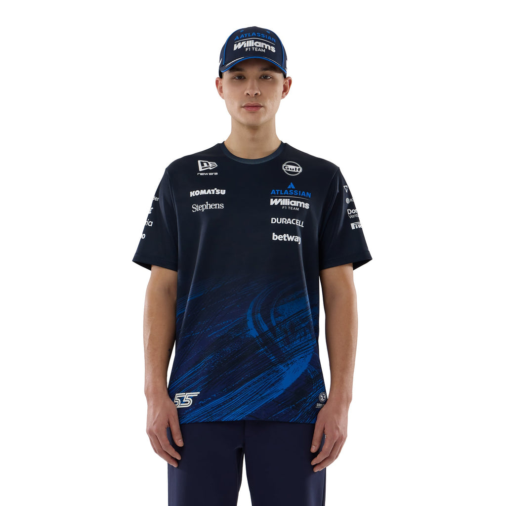 Williams Racing New Era Carlos Sainz Replica Tech T-Shirt - Navy